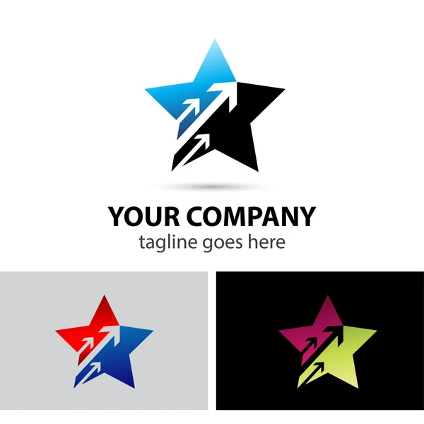 Star logo symbols with arrow — Stock Vector