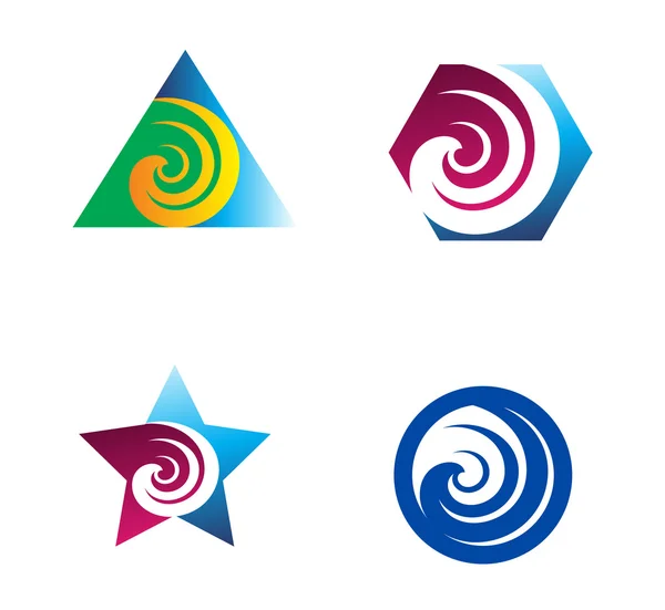 Swirl abstracte logo element set — Stockvector