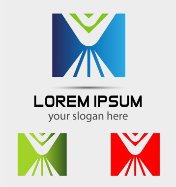 Logo tasarım kare öğesi. Medya, mobil, su, finans, mekanik, bilim kullanın.