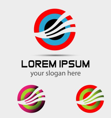 Yuvarlak dalga logo şablonu koymak