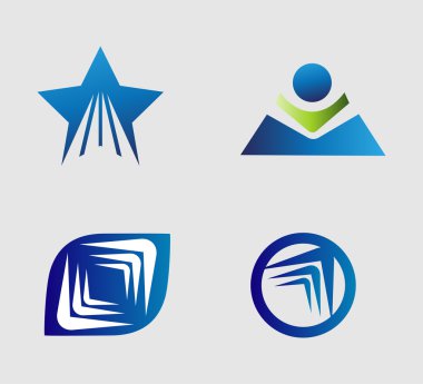 Seyahat, ulaşım, medya, teknik için alışılmadık düz logosunun ayarla