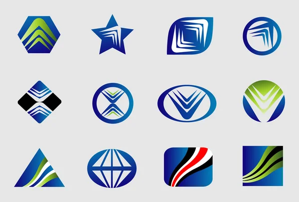 抽象的なビジネス ロゴ標識セット — ストックベクタ