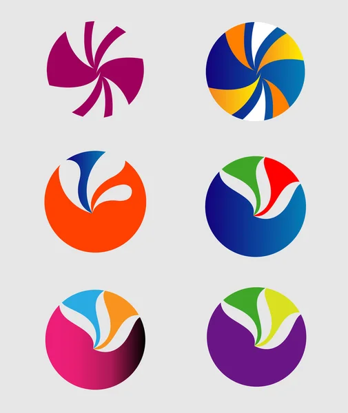 Abstracte wereld ronde pictogrammen gebied logo — Stockvector