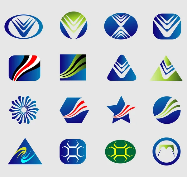 Colección de coloridos iconos de identidad empresarial y logotipo de marca — Archivo Imágenes Vectoriales