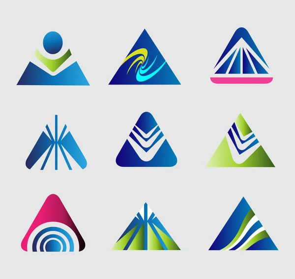 Vormgeving driehoek logo vector sjabloon set — Stockvector