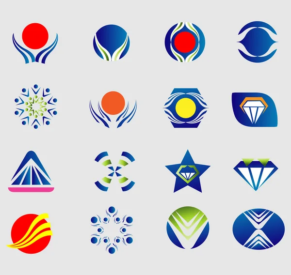 Logo ensemble icône symbole élément — Image vectorielle