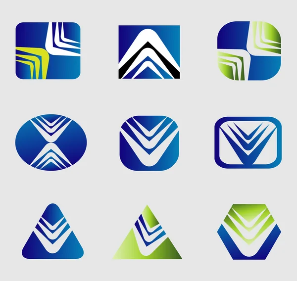 ビジネス アイコンが抽象的なロゴのセット — ストックベクタ