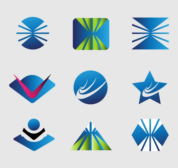 Conjunto de símbolos Colección de vectores de logotipo de empresa abstracta — Archivo Imágenes Vectoriales