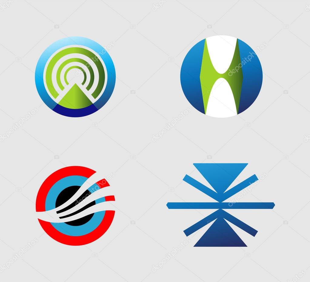 Set of web logo icons