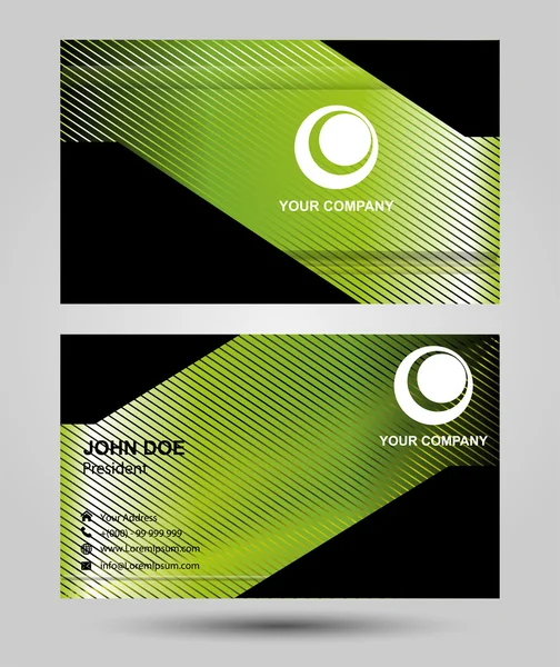 Green business card template design — Stock Vector