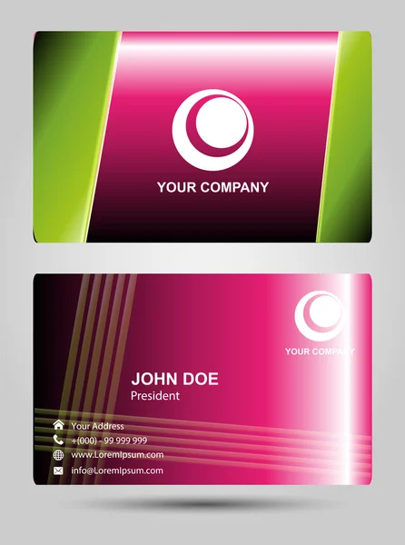 Moderne Business-Card instellen vector roze — Stockvector