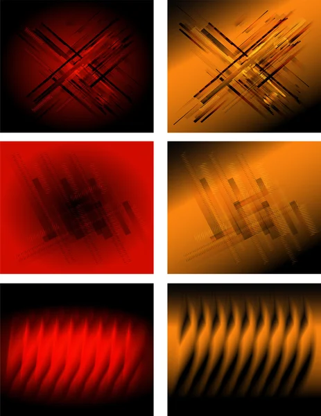 Rode en oranje technische achtergrond instellen — Stockvector