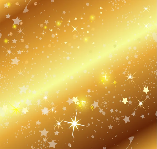 Golden Background With Stars — Stock Vector