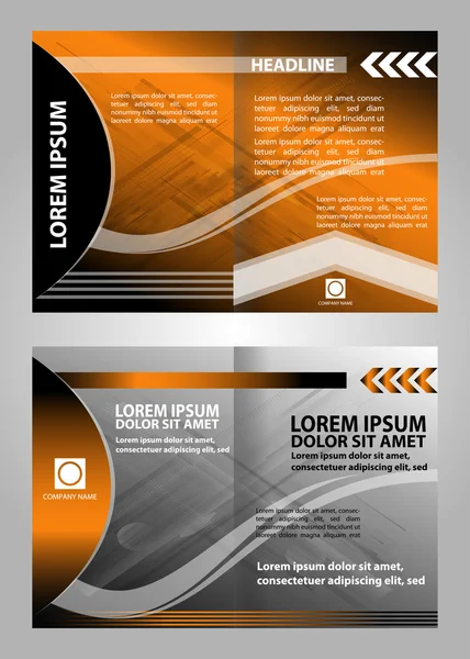 Brochure vettoriali arancioni copertina libretto design modelli collezione — Vettoriale Stock
