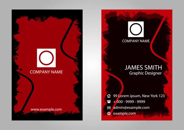 Red black business card — Stock Vector