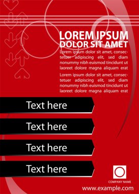 Basamaklı görüntüler için kırmızı el ilanı. Poster şablonu işletmeniz için