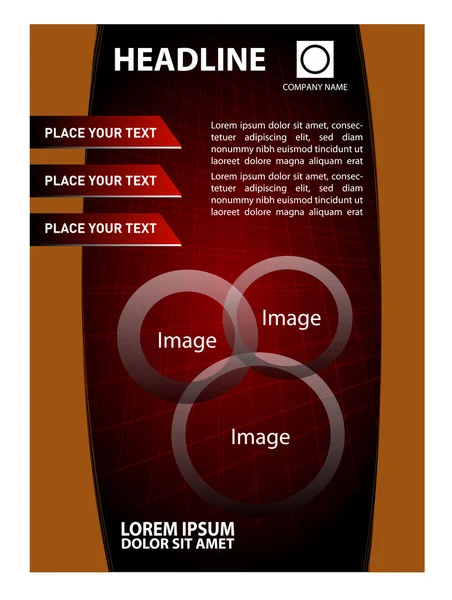Flyer vectoriel, couverture de magazine et modèle d'affiche — Image vectorielle