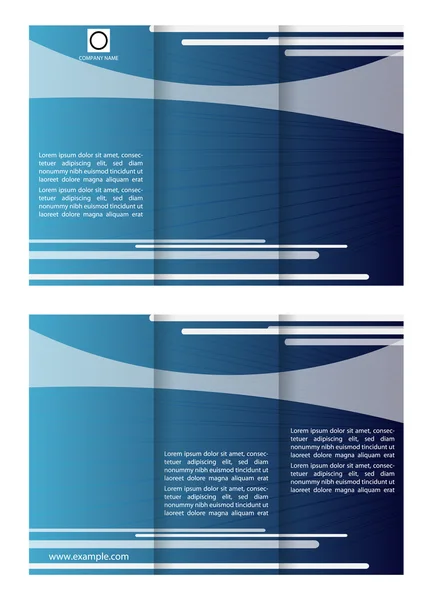 Blauwe tri vouw business brochure sjabloon — Stockvector