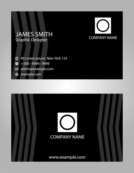 Abstract elegant black business card template — Stock Vector
