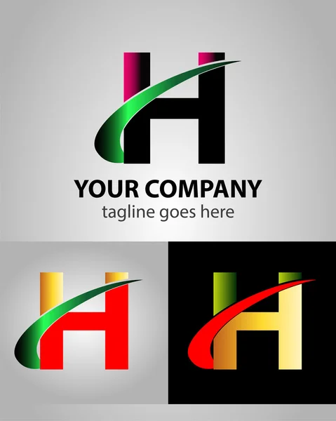 Soyut H harfi vektör logo simge — Stok Vektör