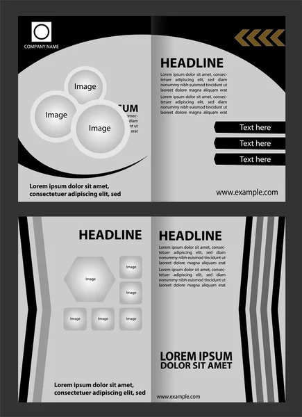 Черно-белый шаблон брошюры — стоковый вектор