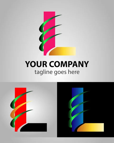 Logo Corporativo L Carta empresa vector diseño plantilla — Vector de stock