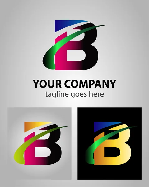 B Harfi Logo Simgesi Tasarım Şablonu Elemanları