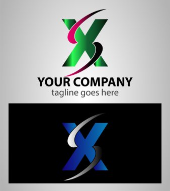 Mektup X logo simge tasarım şablonu öğeleri