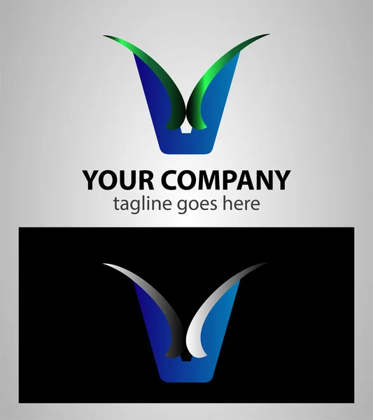 V の文字ロゴ シンボル デザイン テンプレート要素 — ストックベクタ