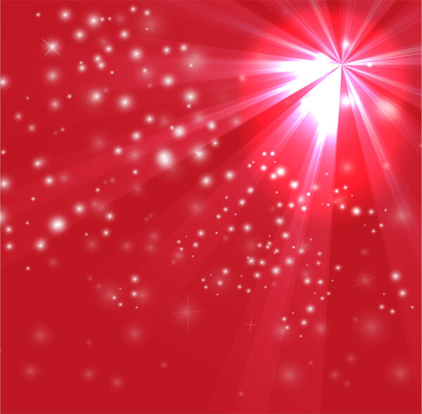 Red color  with a burst and rays