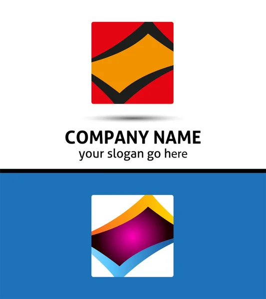 Logo rectangular e icono cuadrado abstracto — Vector de stock