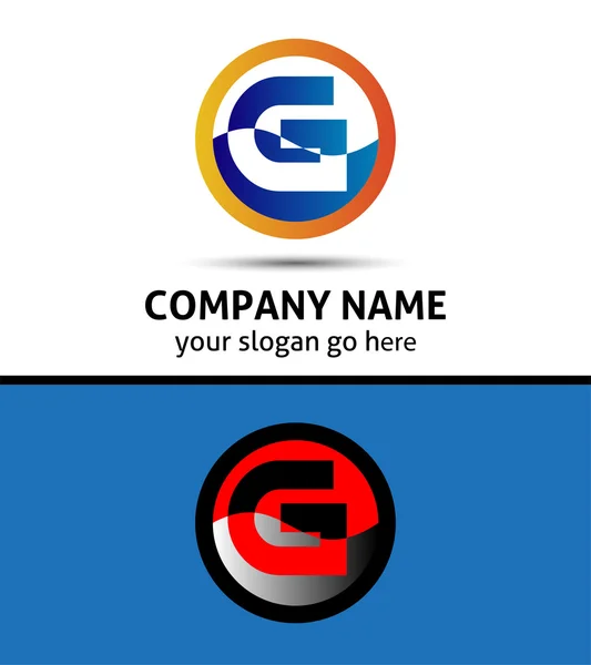 Bokstaven G logo ikon designelement mall. Vector runda tecken — Stock vektor