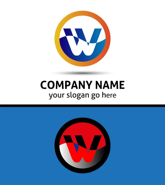 Letra W icono del logotipo elementos de plantilla de diseño — Archivo Imágenes Vectoriales