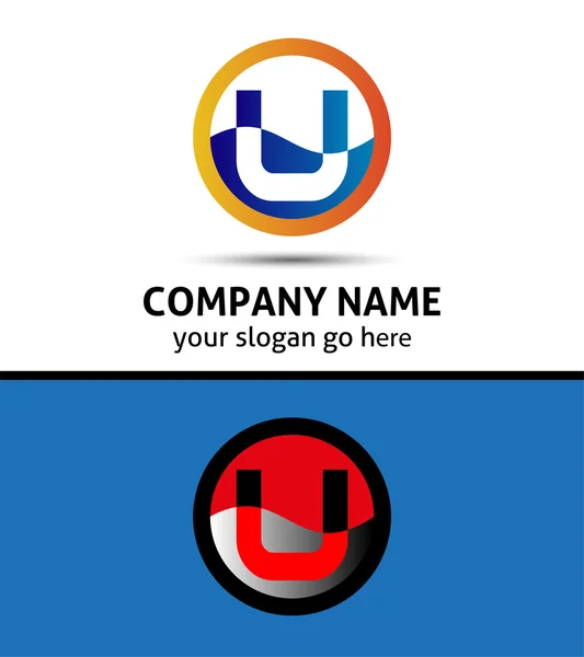 Letter U logo symbool-ontwerpelementen sjabloon — Stockvector