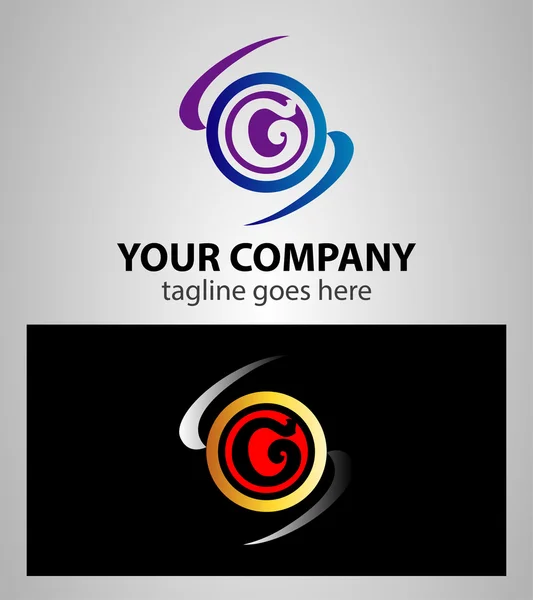Carta G logotipo ícone design elementos de modelo. Vetor redondo sinal —  Vetores de Stock