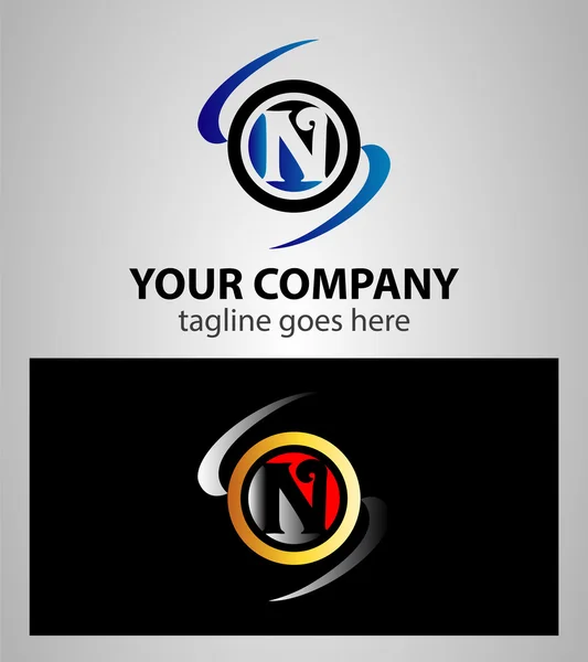 Abstrakt ikoner baserad på bokstaven N-logotypen — Stock vektor