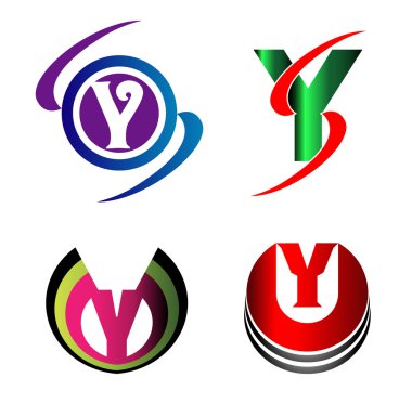 Letter Y logo Icons Set Vector Graphic Design