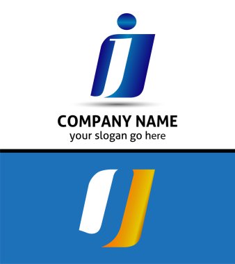 Harf J şirket logo simge şablonu