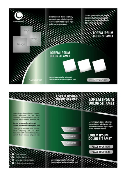 ベクトル 3 つ折りパンフレットのデザイン テンプレート — ストックベクタ