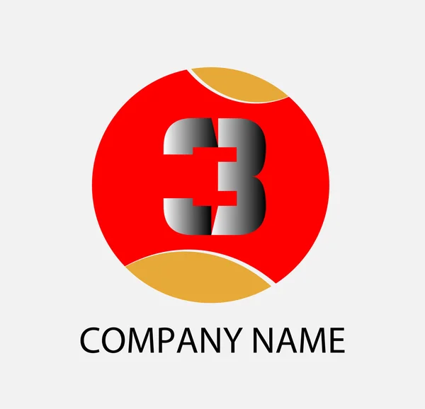 Abstrait numéro 3 icône de symbole de logo — Image vectorielle