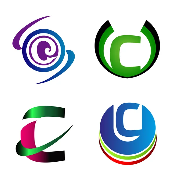 Carta C logo empresa vector letra C icono conjunto — Vector de stock