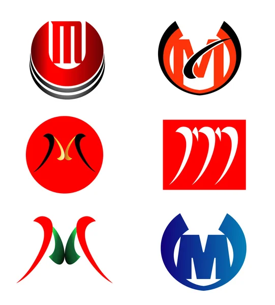 Набор логотипа буквы М — стоковый вектор