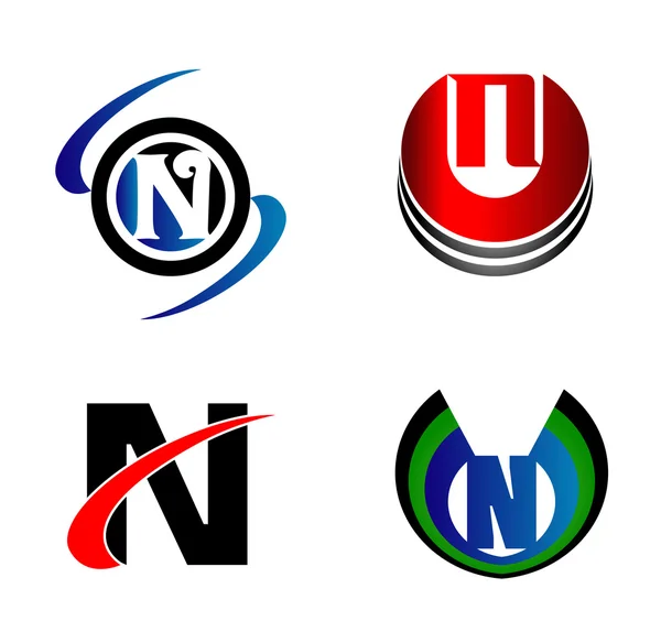 Conjunto de Letra N logo — Vector de stock