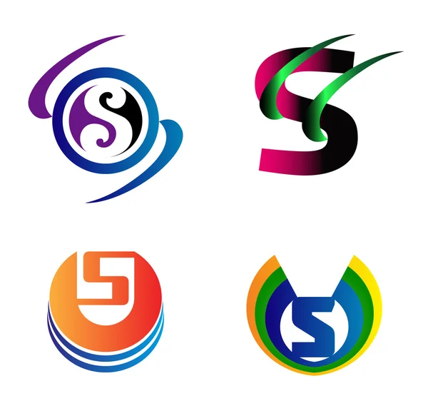 Instellen van alfabet symbolen en elementen van Letter S, dergelijke een logo — Stockvector