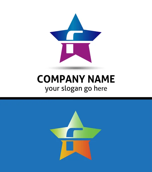 Lettera F logo con icona a stella — Vettoriale Stock