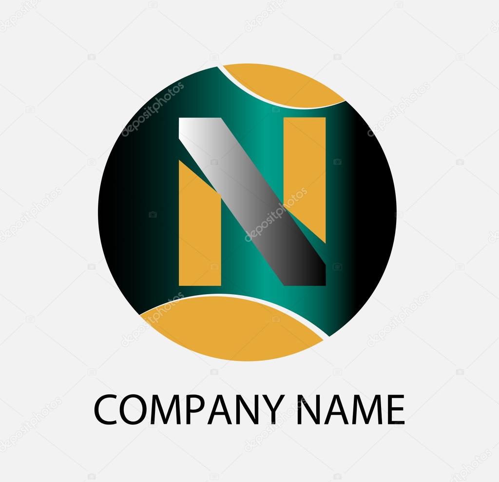 Letter N logo icon design template elements. Vector round sign