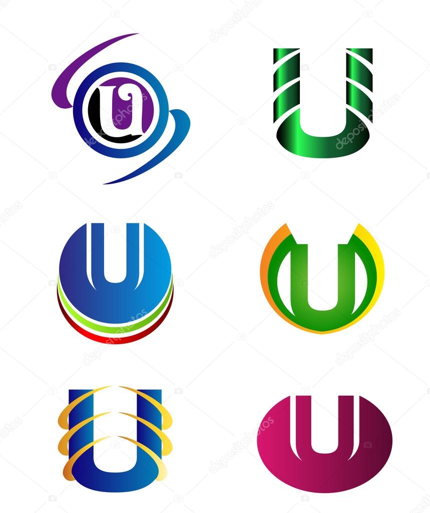 Set Of Alphabet Symbols And Elements Of Letter U, such a logo