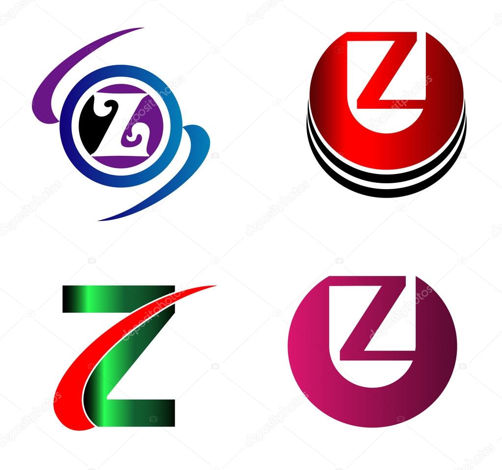 Letter Z logo Icons Set Vector Graphic Design