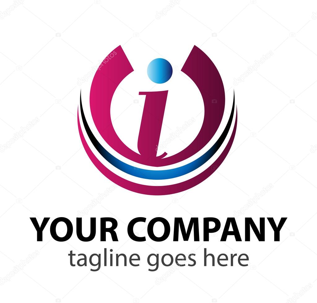 Abstract Letter i vector logo symbol