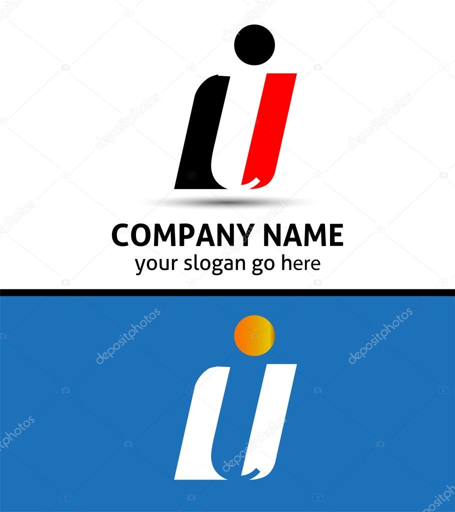 Corporate Logo i Letter company vector design template